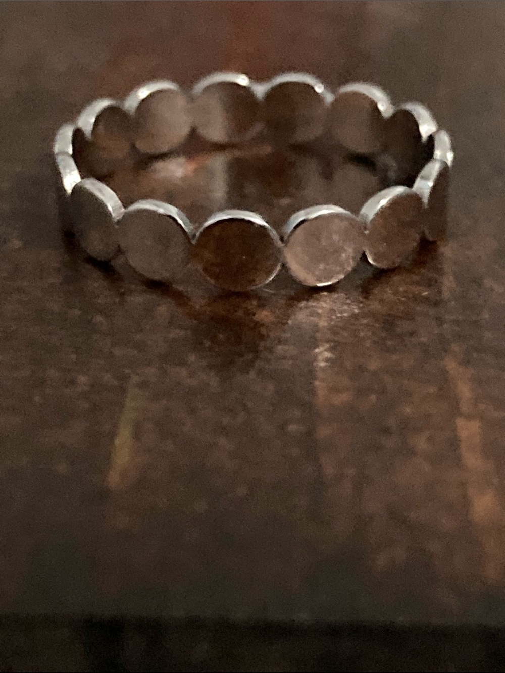 Minimalist Silver Dot-Chain Ring - Women's Jewelry